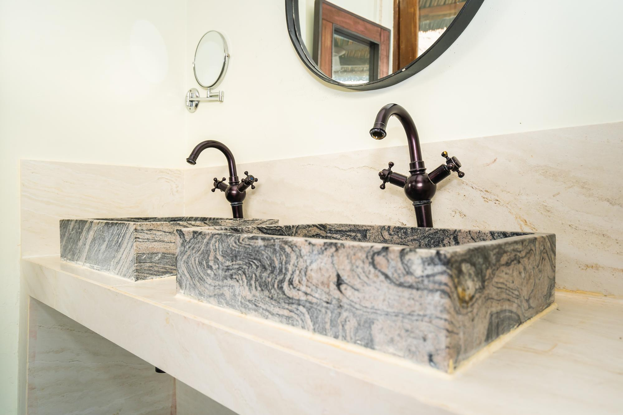 Quartzite bathroom vanity top Houston TX by Olafab Cabinetry